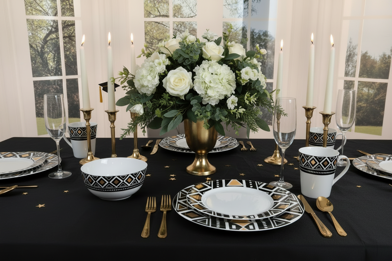 Mudcloth Black Porcelain (16pcs SET)