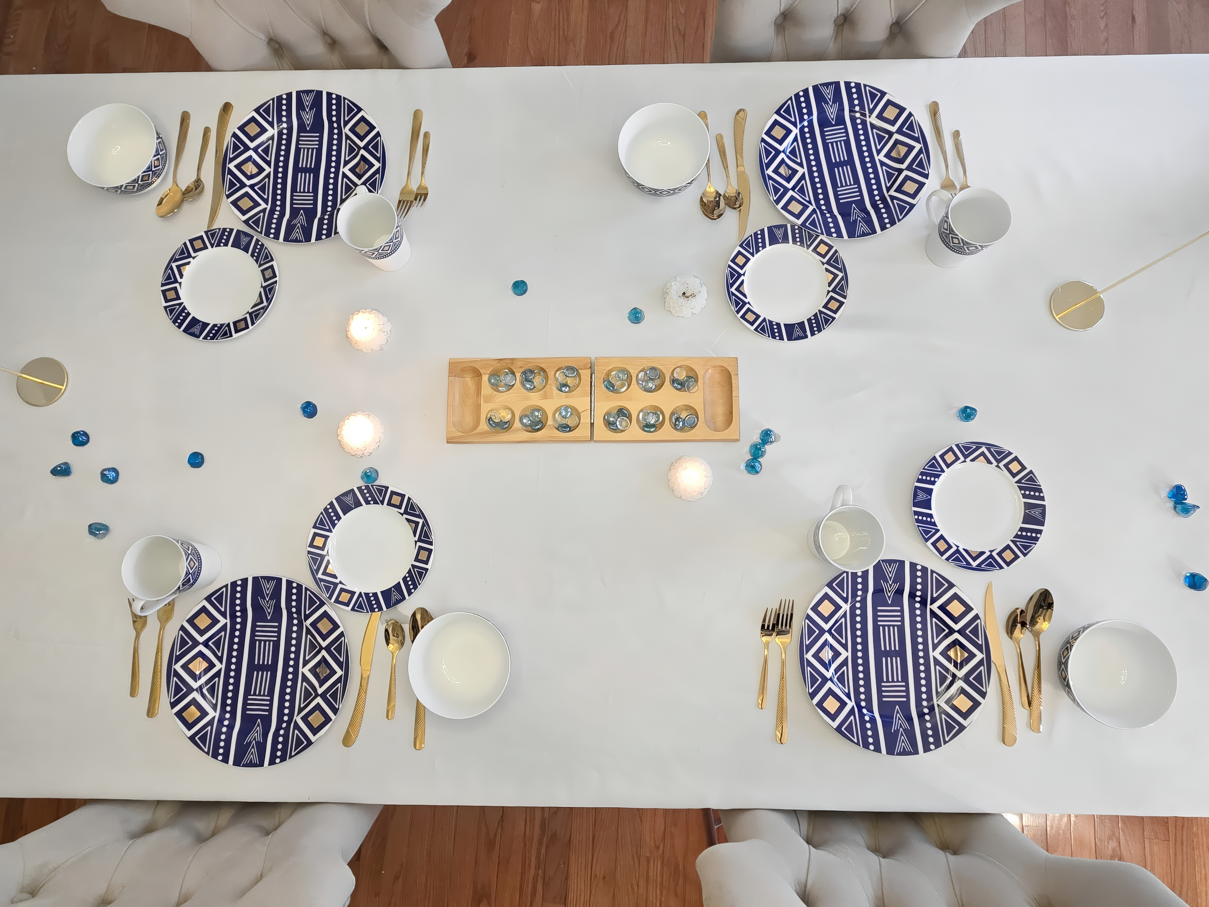 Mudcloth Blue Porcelain (16pcs SET)