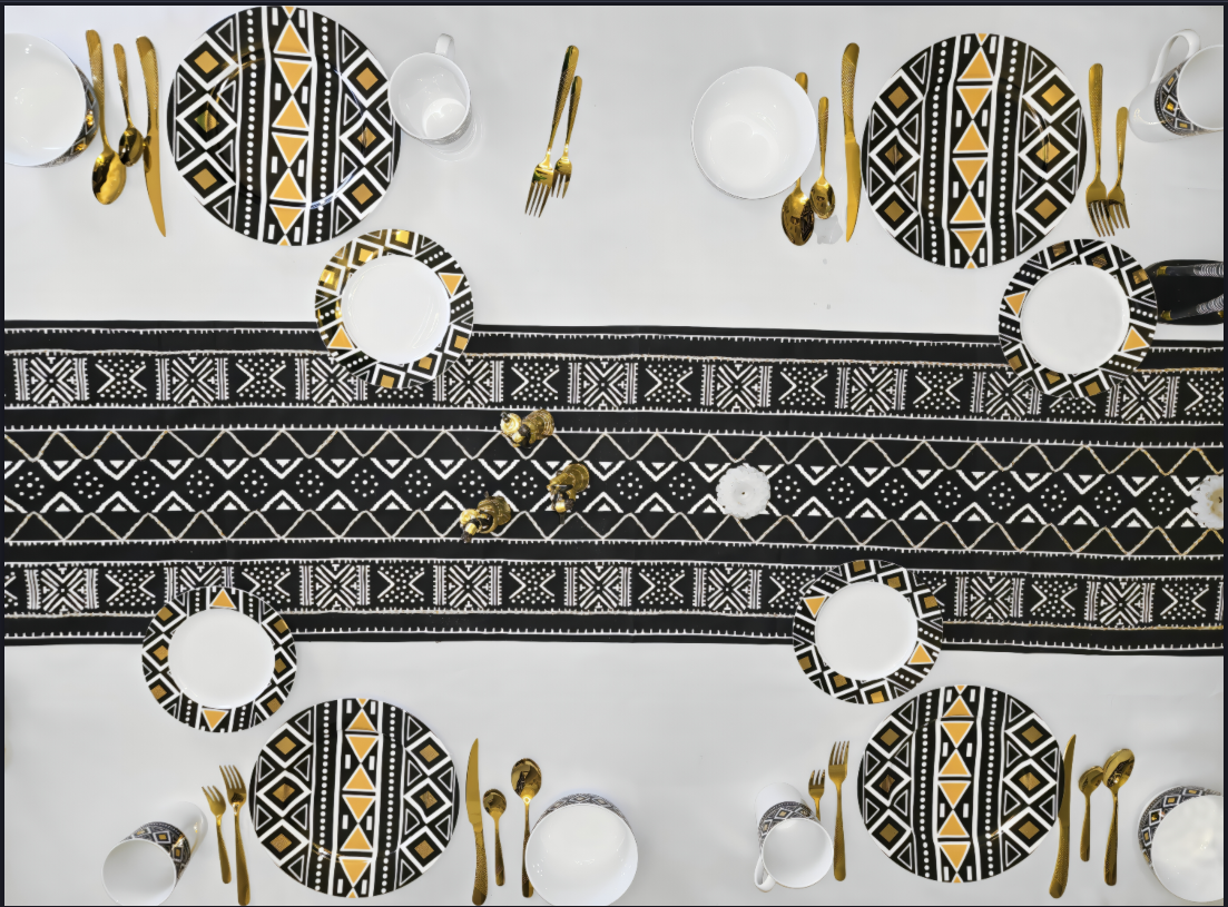 Mudcloth Black Porcelain (16pcs SET)
