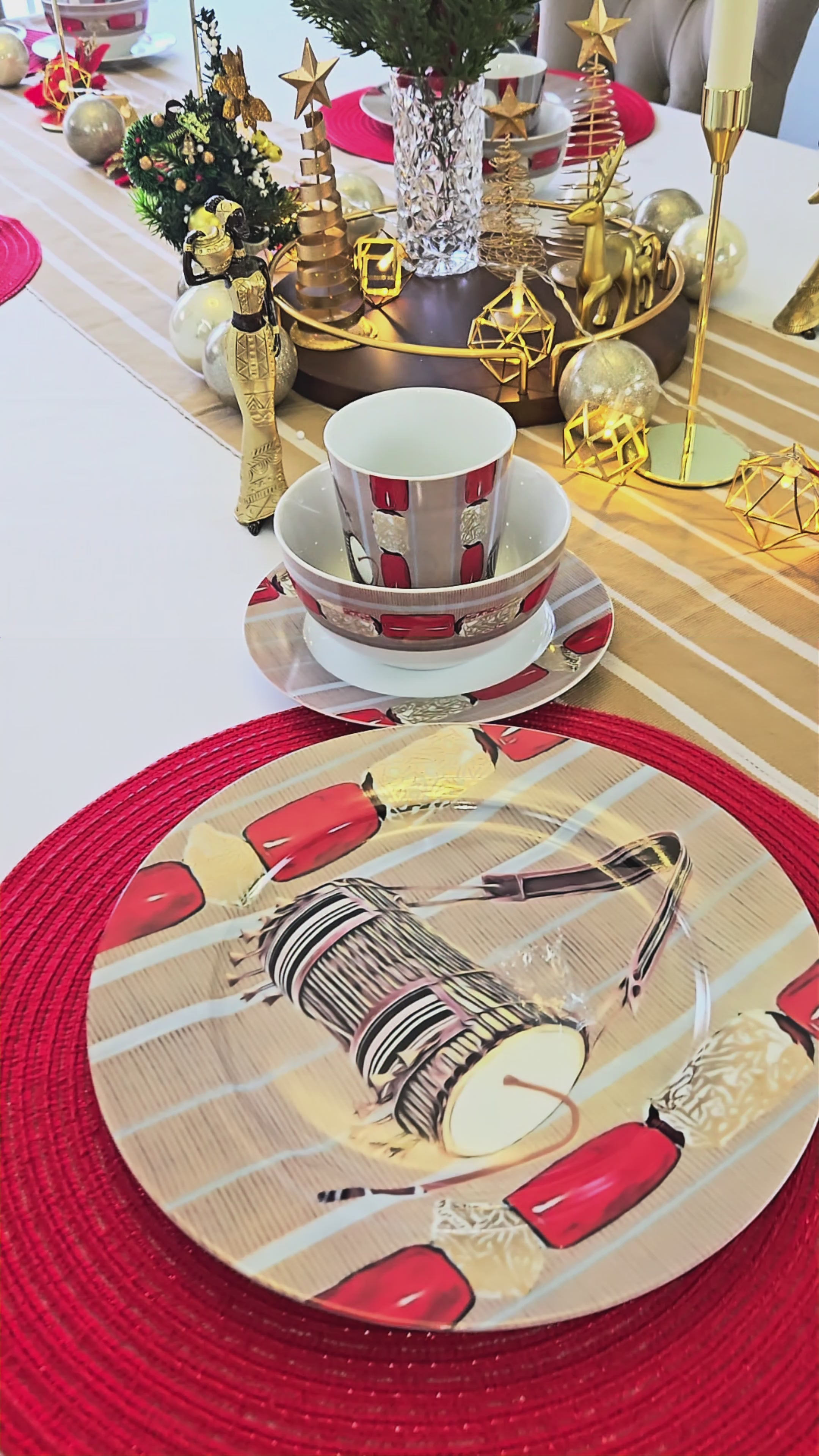 Prestigious Cloth Porcelain (Aso Oke)  (16pcs SET)